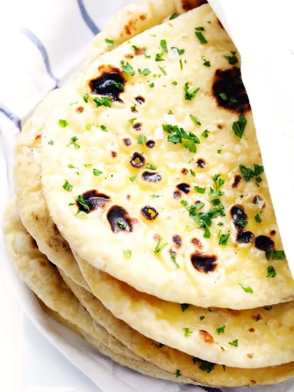 Homemade Naan Wrapped In Towel