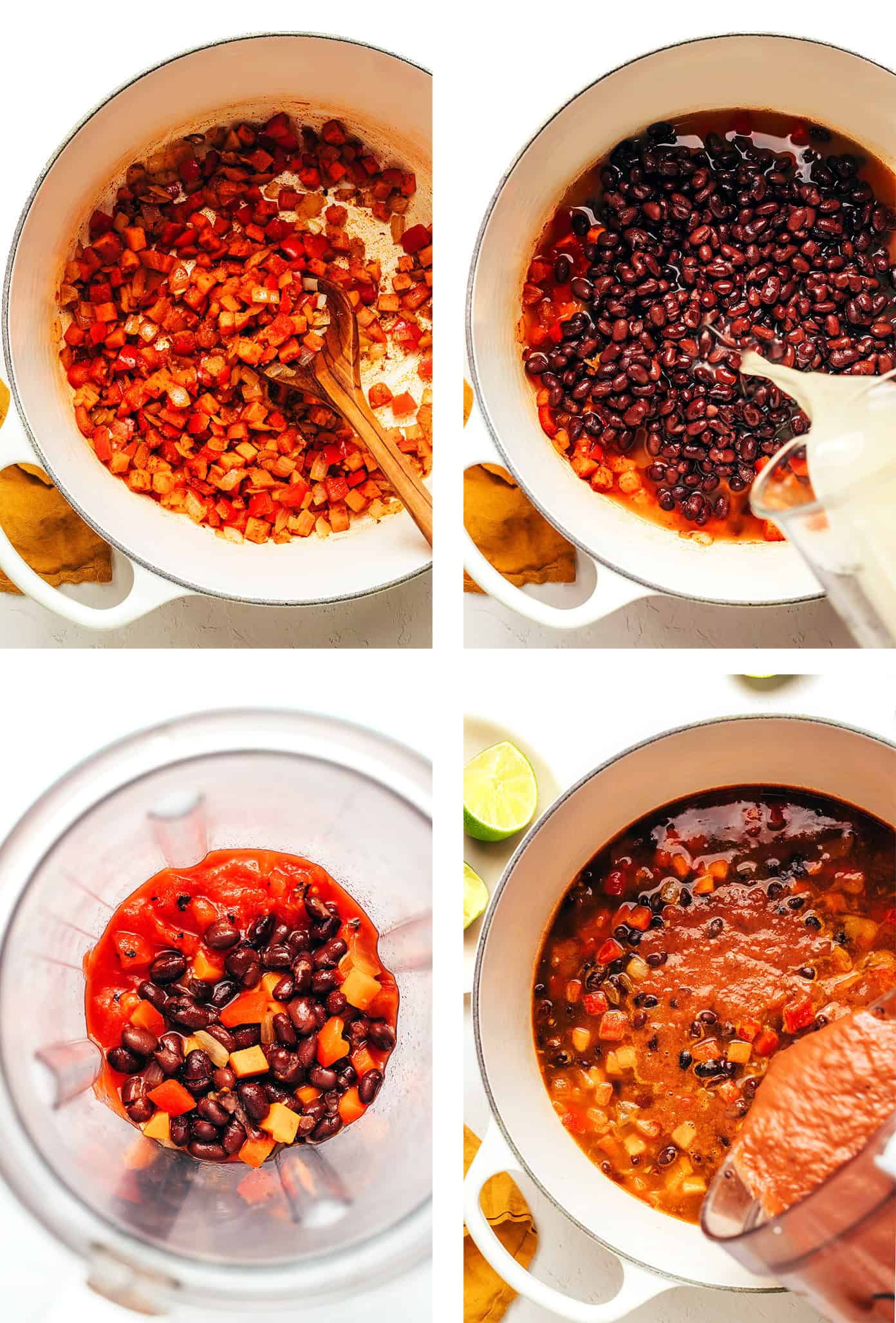 This Mexican-inspired quick black bean soup recipe is full of flavor and protein and comes together in less than 30 minutes! A delicious, feel-good dinner that's naturally gluten-free, vegetarian and vegan. | gimmesomeoven.com How To Make Black Bean Soup