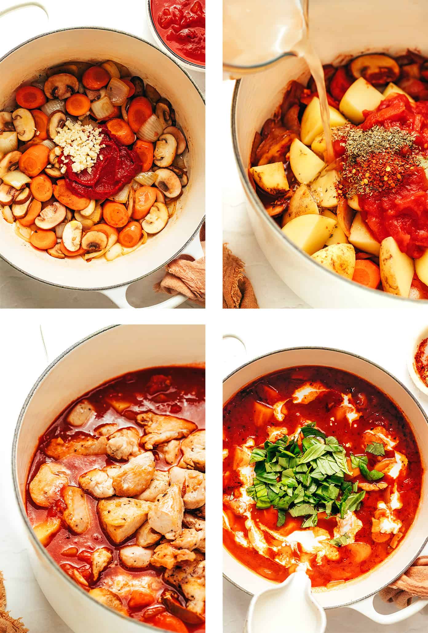 how to make tomato basil chicken stew